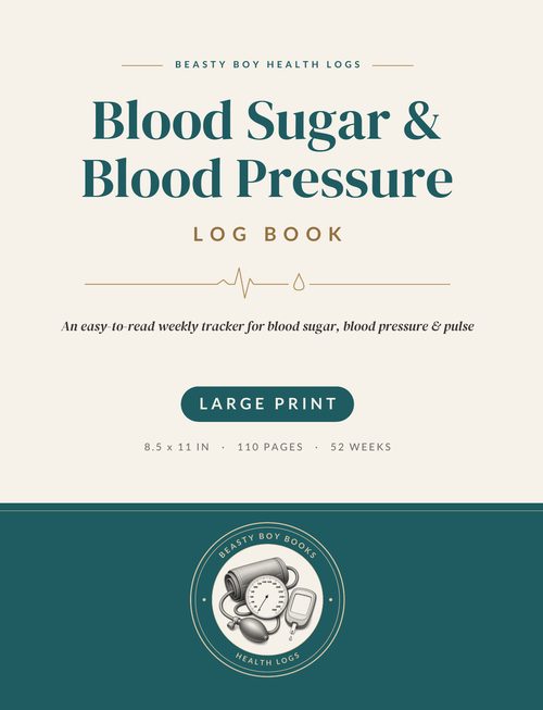 Cover of the Blood Sugar & Blood Pressure Log Book, coming soon