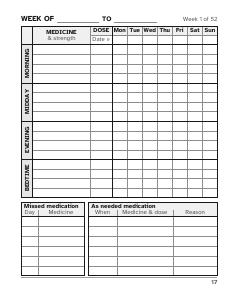 First page of the free Medication Log Book sample